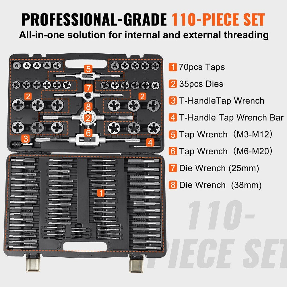 Tap and Die Set Bearing Steel Threading Tools