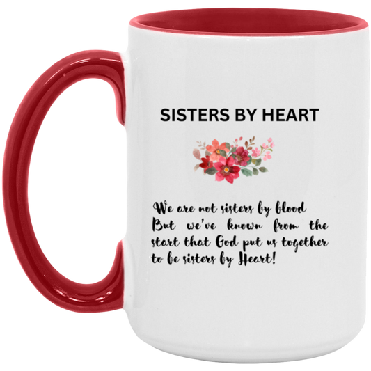 Sisters By Heart 15oz Accent Mug