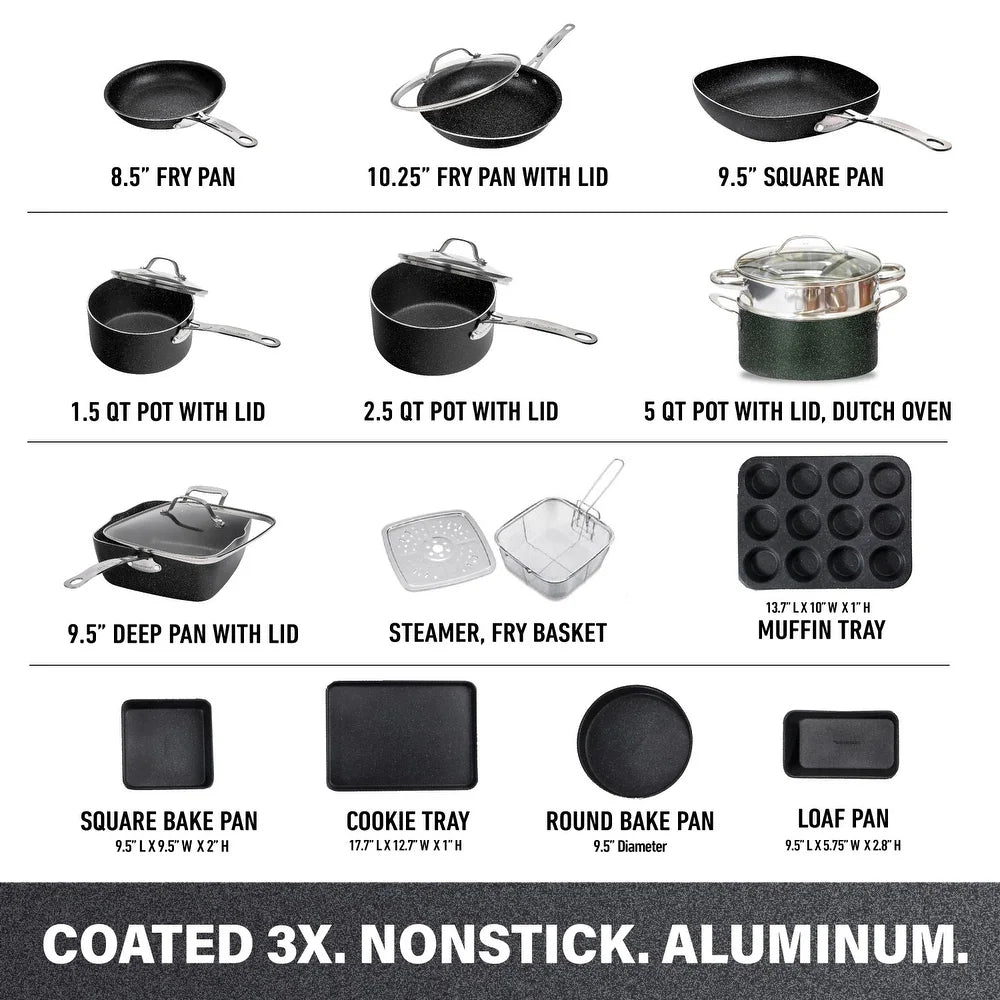 Nonstick Cookware and Bakeware Set 20 Piece