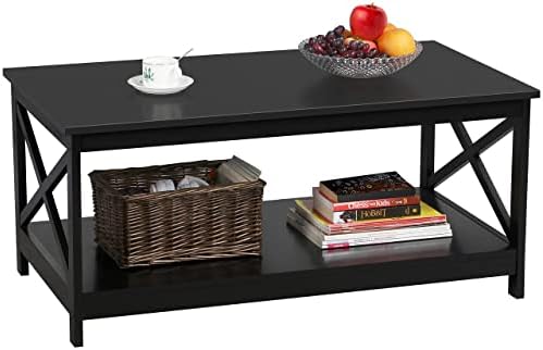 New Coffee Table Black With Shelf