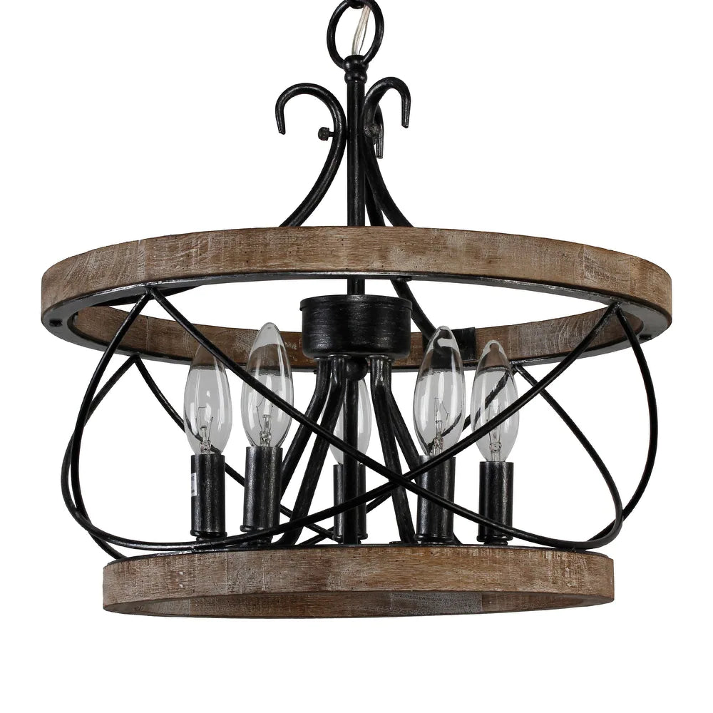 Rustic Wood Chandelier Light for Kitchen