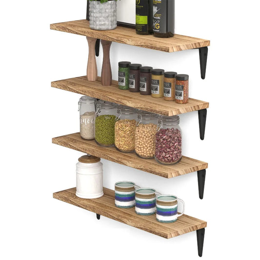 Wood Kitchen Shelves Set of 4