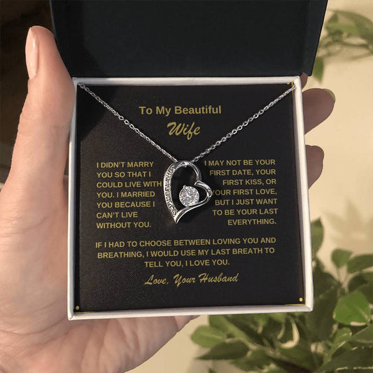 To My Beautiful Wife  Necklace / Valentine's Gift / Anniversary Gift / Mother's Day Gift